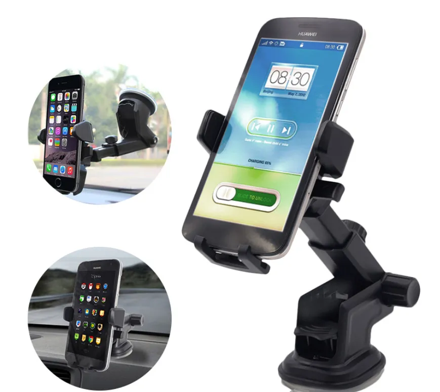 Soporte para teléfono para automóvil Universal Sticky GPS Soporte Succión 360 Girar Soporte ajustable de 3.5-6 pulgadas para iPhone Samsung Titular ATP030