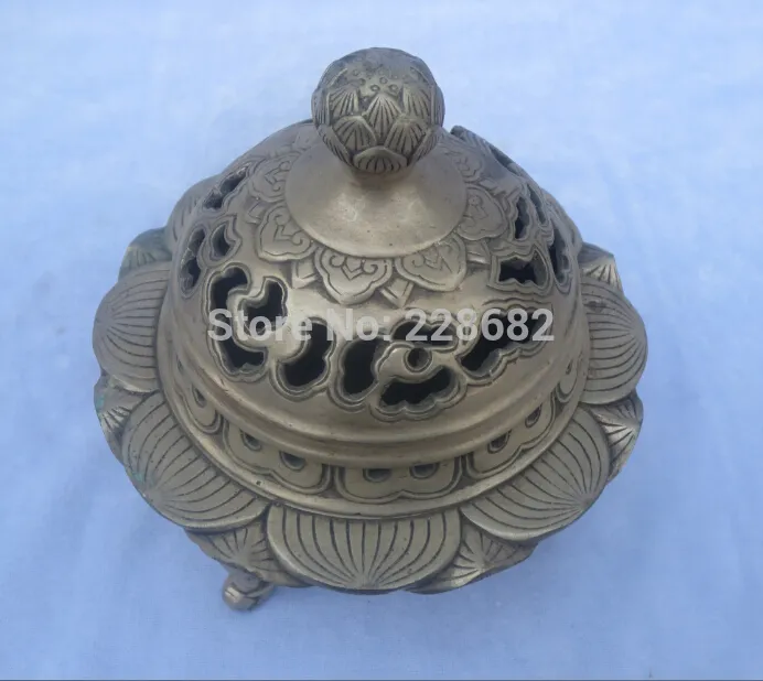 Antik antika Koleksiyon Dekore Eski İşi Tibet Gümüş Oyma 3 Ayaklar Fil Tütsü Burner / Censer Ücretsiz Kargo