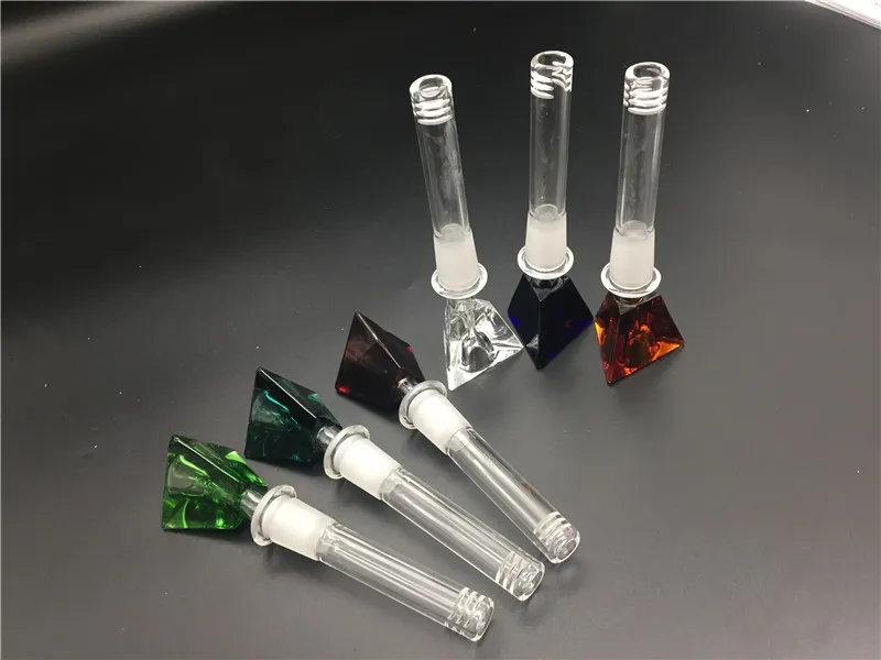 Hoge kwaliteit 14mm 18mm glazen downstem voor beker bongs naar beneden stelen waterleidingen roken accessoire met kom