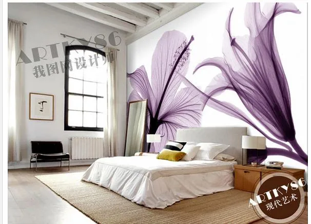 LYS 3D Lys Pourpre.5 Photo Papier Peint en Autocollant Murale Plafond Chambre Art 