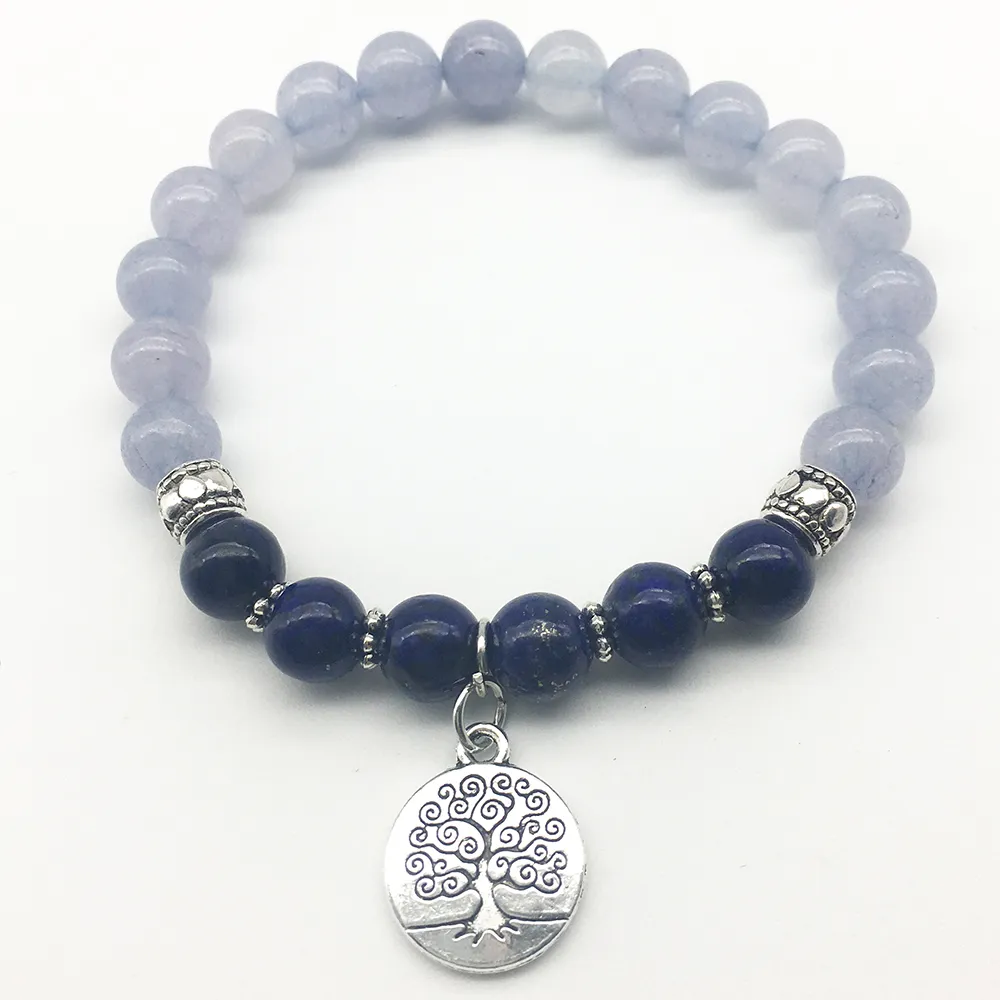 SN1308 mode 2018 Bracelet pour femmes Yoga Balance Bracelet Lapis Lazuli arbre de vie bijoux de charme prix bas en gros