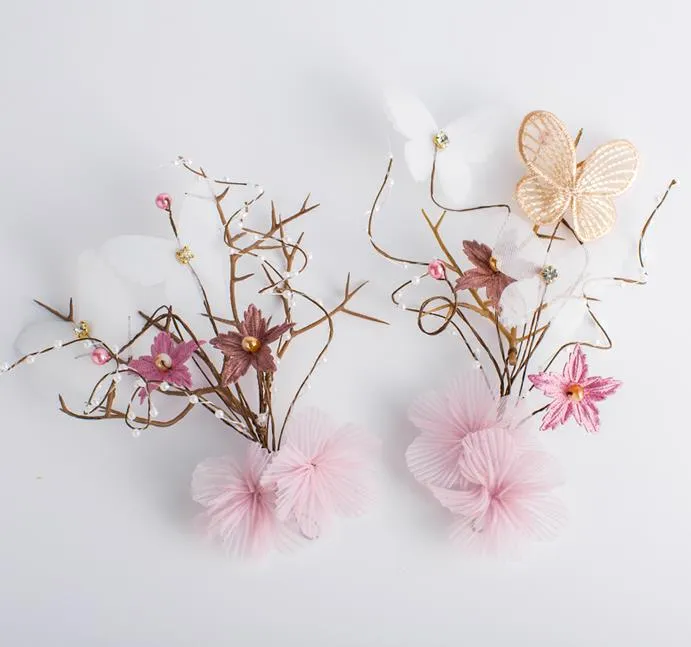 Braut-Kopfbedeckung, Super-Fee-Hochzeitskleid, Prinzessin, süße Blumen-Haarnadel-Haar-Accessoires