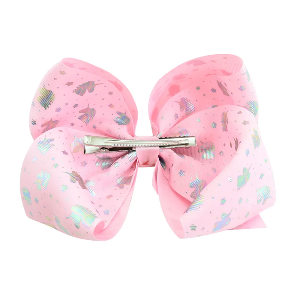 8 polegadas Jojo Bow Grosgrain Grosgrain fita de cabelo bebê menina acessórios com clipe boutique cabelo arcos