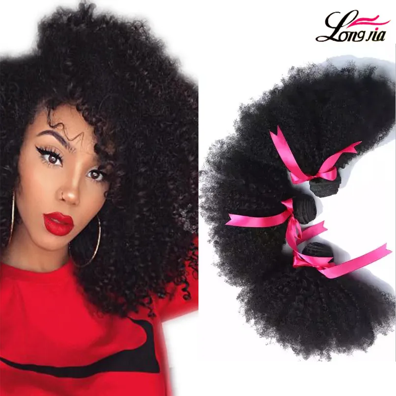 Mongolisk afro kinky lockigt jungfruligt hår 3pcs mycket mongollian afro kinky curly jungfru människa hårväv