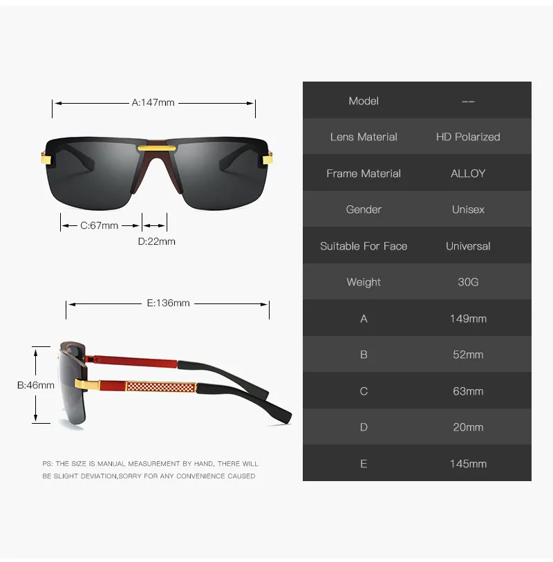 Luxury Sunglasses For Men Brand Design Fashion Sunglasses Wrap Sunglass Pilot Frame Coating Mirror Lens Carbon Fiber Legs without boxl