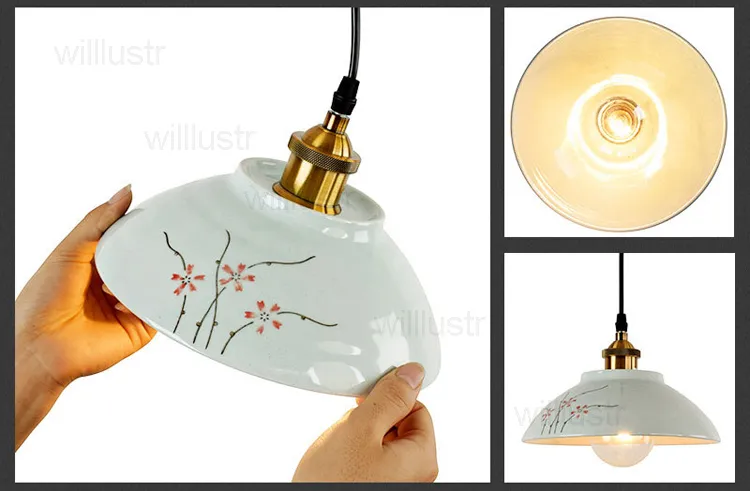 Nieuwe China Ceramic Bowl Hanglamp Suspension Light Ceramics Lighting Home Dinning Room Restaurant Hotel Bar Cafe Lights