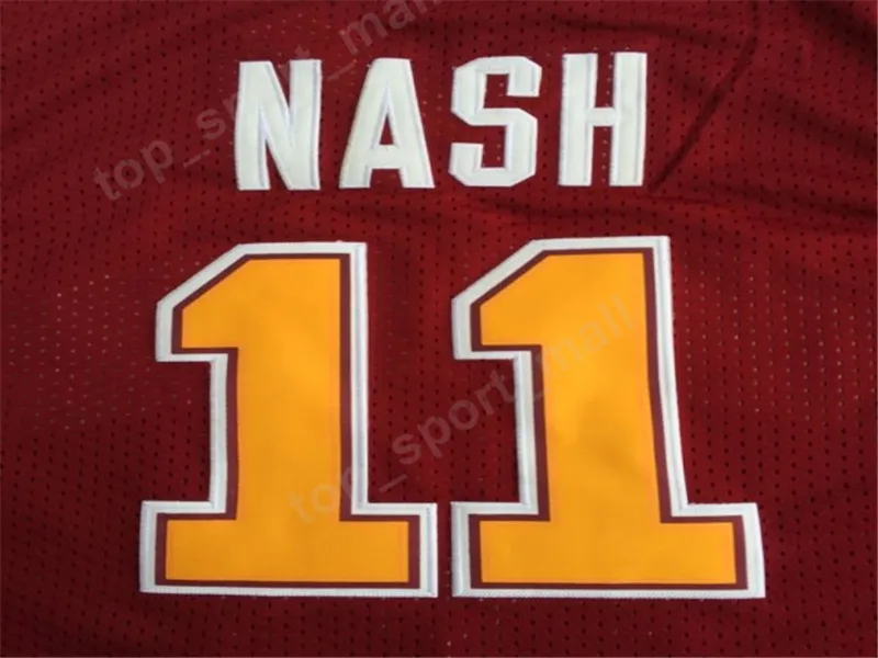 Santa Clara Broncos Steve Nash College tröjor 13 män röda färglag nash baskettröjor universitet andas sport unif1085167