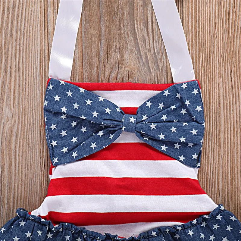 Baby Mädchen amerikanische Flagge Outfits INS Kinder Stern Streifen Anzüge 2018 Sommer Boutique Kinder Kleidung Sets C4304