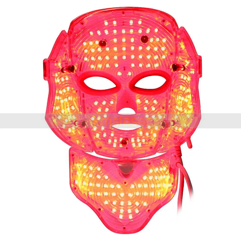 masque léger pour le visage et le cou 3 couleurs rouge bleu led masque léger rajeunissement de la peau resserrement de la peau acné enlèvement spa maison salon utilisation machine