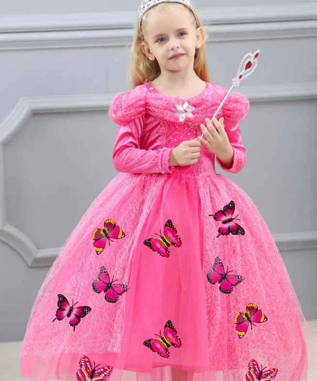 Carnevale Bambini Vestito Da Ragazza Cosplay Abiti Da Principessa Puff  Manica Lunga Farfalla Festa Compleanno Matrimonio Abito Da Principessa  KKA4038 Da 11,39 €