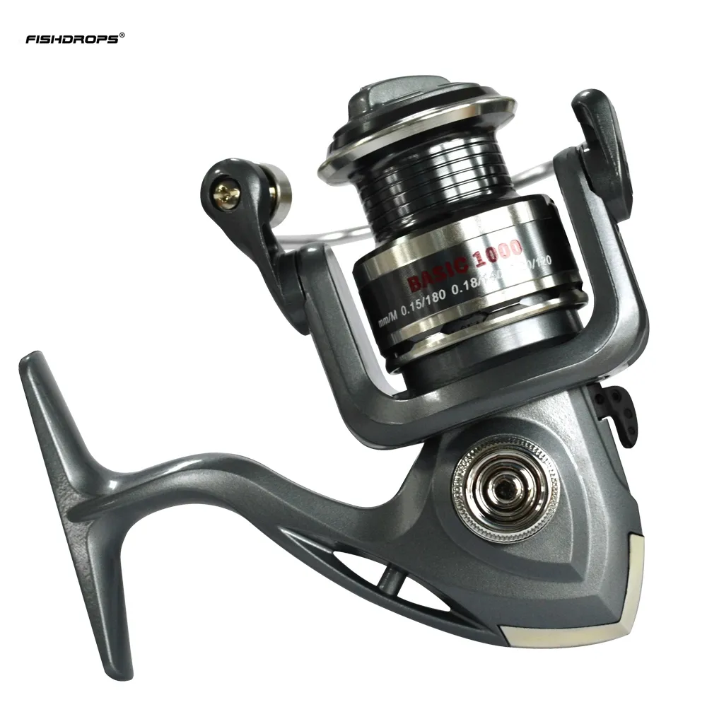 Fishdrops 1000 6bb 5.5: 1 Plastspinnning Fiske Reel Metal Spool