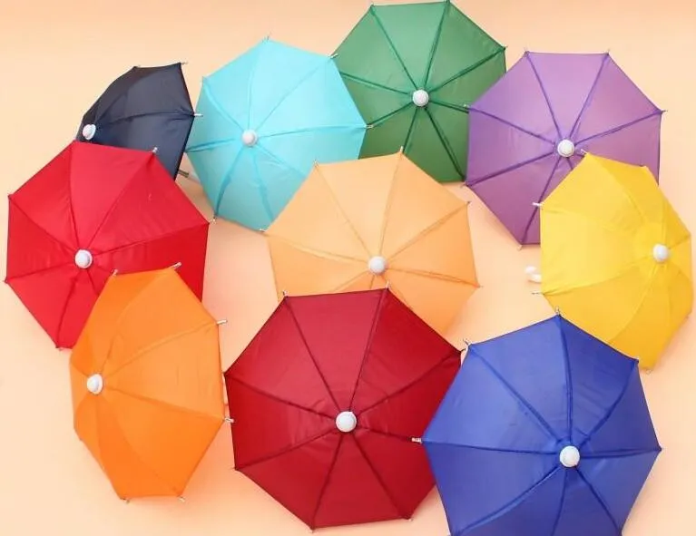 Umbrella Mini Children Cartoon Bumbershoot Toy Prop Decorative Umbrellas Color Straight Shank Bending Handle Easy Carry