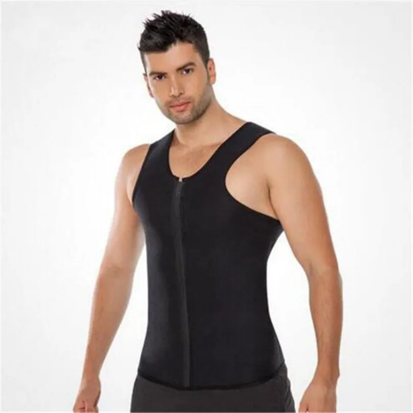 Herren T-Shirt Taillentrainer Body Shaper Neopren Workout Abnehmen Bauch Herrenstrumpfhose Fettverbrennung