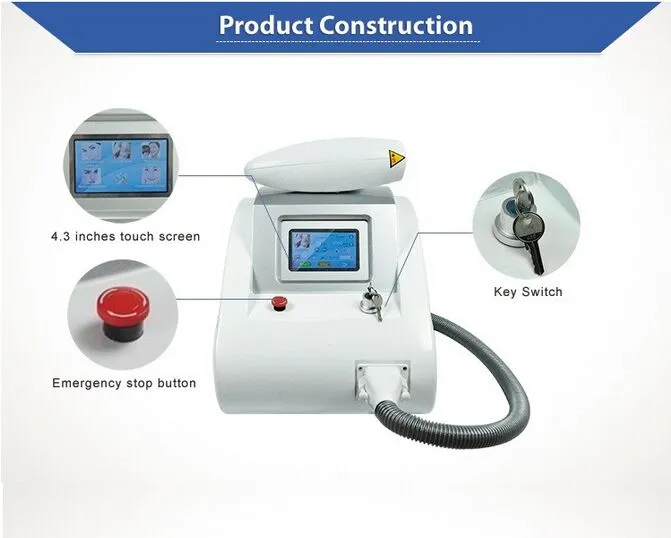 2000MJ 터치 스크린 Q 스위치 ND YAG 레이저 문신 제거 기계 안료 제거 1064nm 532nm 1320nm DHL 무료 배송