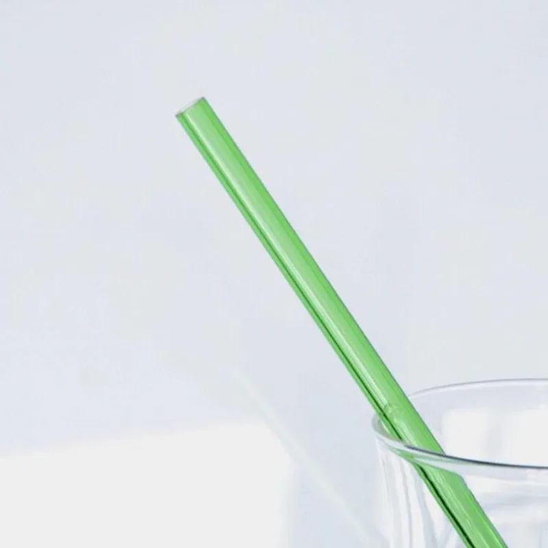 Fabriks direktförsäljning Färgad Borosilikat Cocktailglas Straws 7 tum 8mm Strait Dricker Straw för Party Fast Shipping