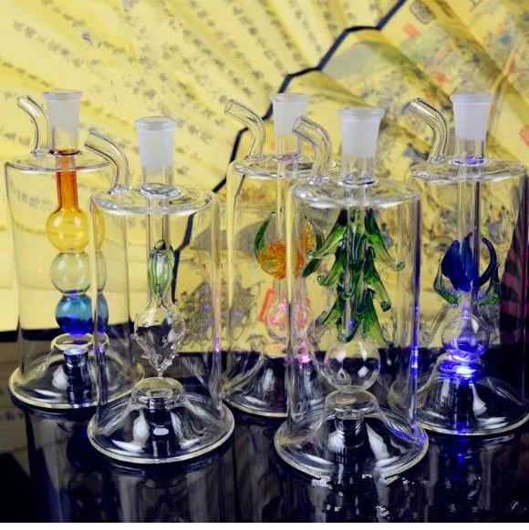 A variety of flowers with light water glass bottles Wholesale Glass bongs Oil Burner Glass Water Pipes Oil Rigs Smoking Free