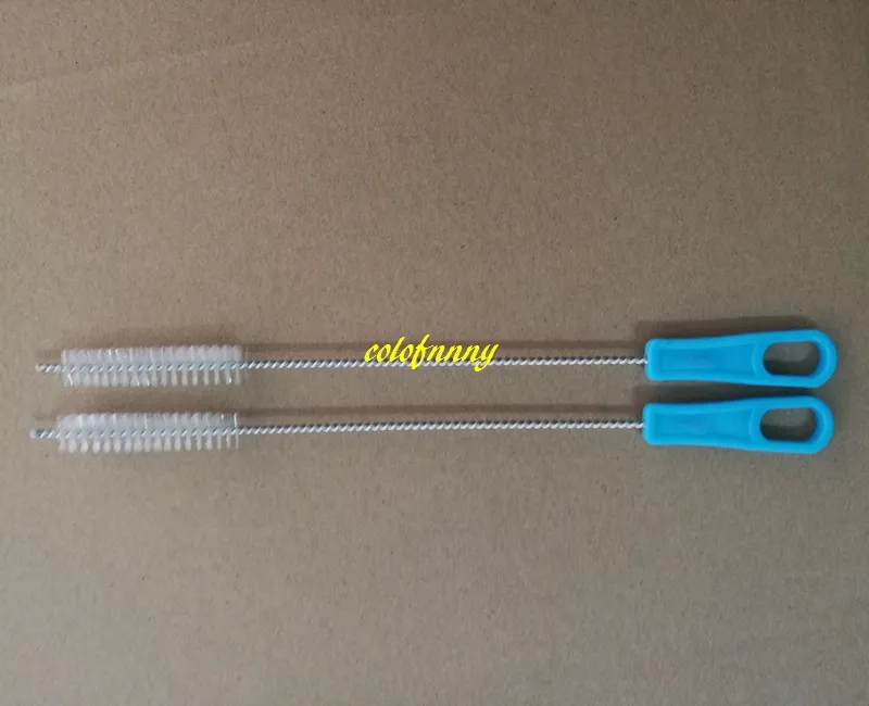 500 sztuk / partia 25 CM 26cm Ze Stali Nierdzewnej Nylon Słomy Cleaning Szczotka z uchwytem Pije Rury Cleaner Clean Tools