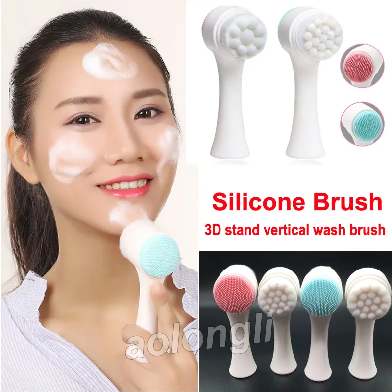 Silicone Face Scrubber Double Sided Face Brush For Deep Cleaning, Pore
