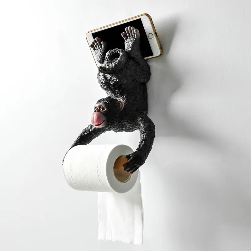 Uchwyt do tkanki toaletowej Monkey Europejski uchwyt na papier łazienkowy Wodoodporny sypialnia na ścianę papierowy papierowy z szafą telefoniczną des9684158