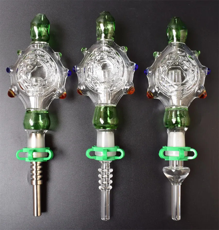 2020 Nectar Collector Kit Perc Pingentes Kit com 14 milímetros de titânio prego Quartz Dica Wearable Vidro Cachimbos plataforma de petróleo de vidro Bongs