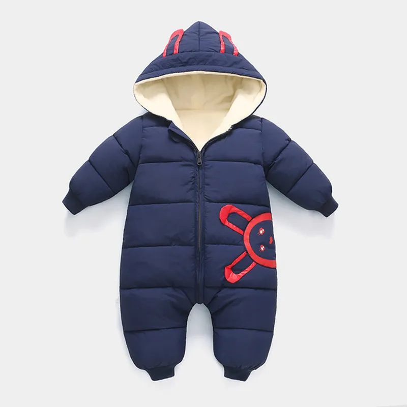 HYLKIDHUOSE 2018 Winter Baby Girls Boys Rompers Infant Newborn Jumpsuits Hooded Warm Windproof Thicken Toddler Children Costume