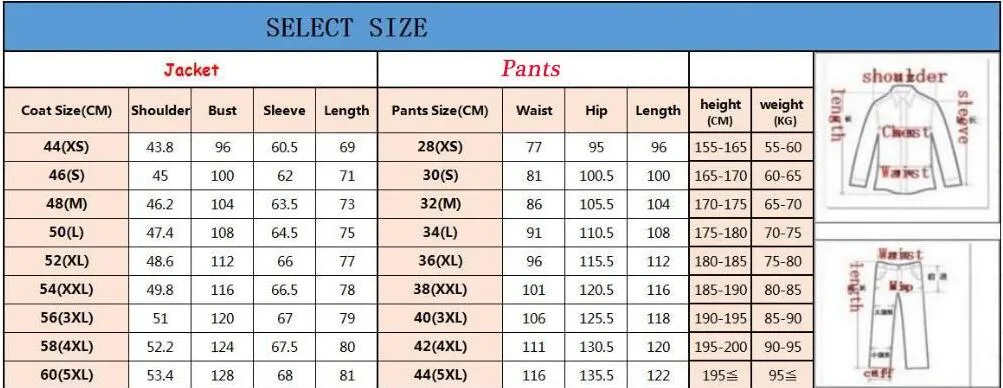 Us men's sales suit size chart