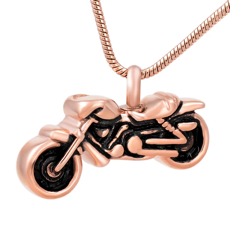 IJD8605 316L Rostfritt Stål Vintage Motorcykel Biker Pendant Cremation Smycken Keepsake Memorial Urn Halsband för aska