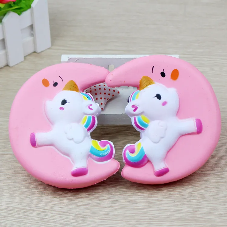 Slow Rise Squishy Unicorn Moon Icecream Flash Powder Kawaii Charms Hanger Riemen Kerstcadeau Stress Reliever