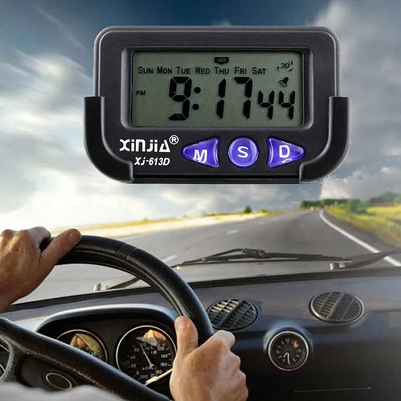 Horloge Numérique De Tableau De Bord Voiture Avec Température - Affichage Lumineux Bleu
