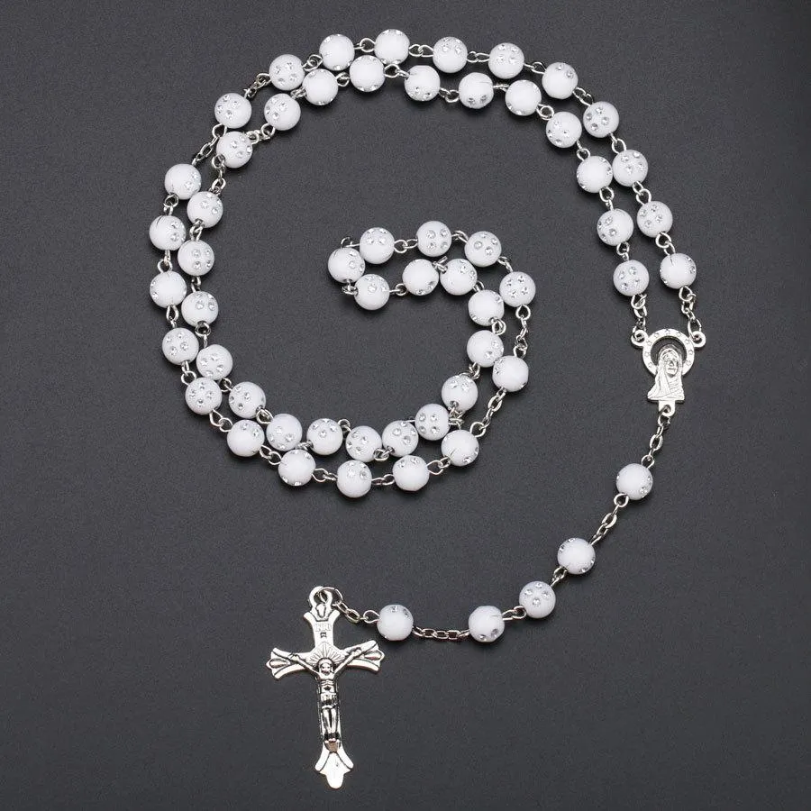 Collier chapelet croix longue chaîne perles de bois collier en argent goutte jésus collier de perles pour hommes femmes cadeau