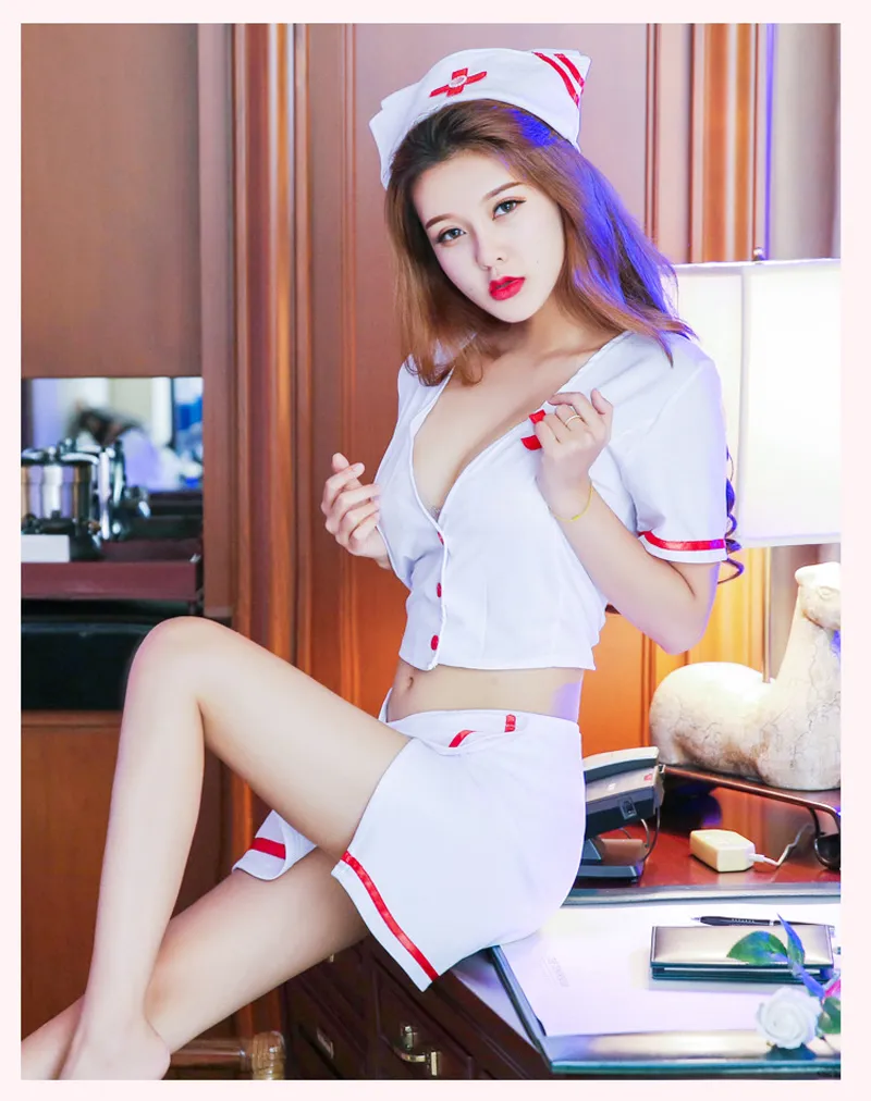 Sexy Infirmière Cosplay Uniforme Fantaisies Infirmière Costume Costume Femmes Chaude Érotique Lingerie Porno Bébé Poupée Maid Cosplay Pyjama Déguisement