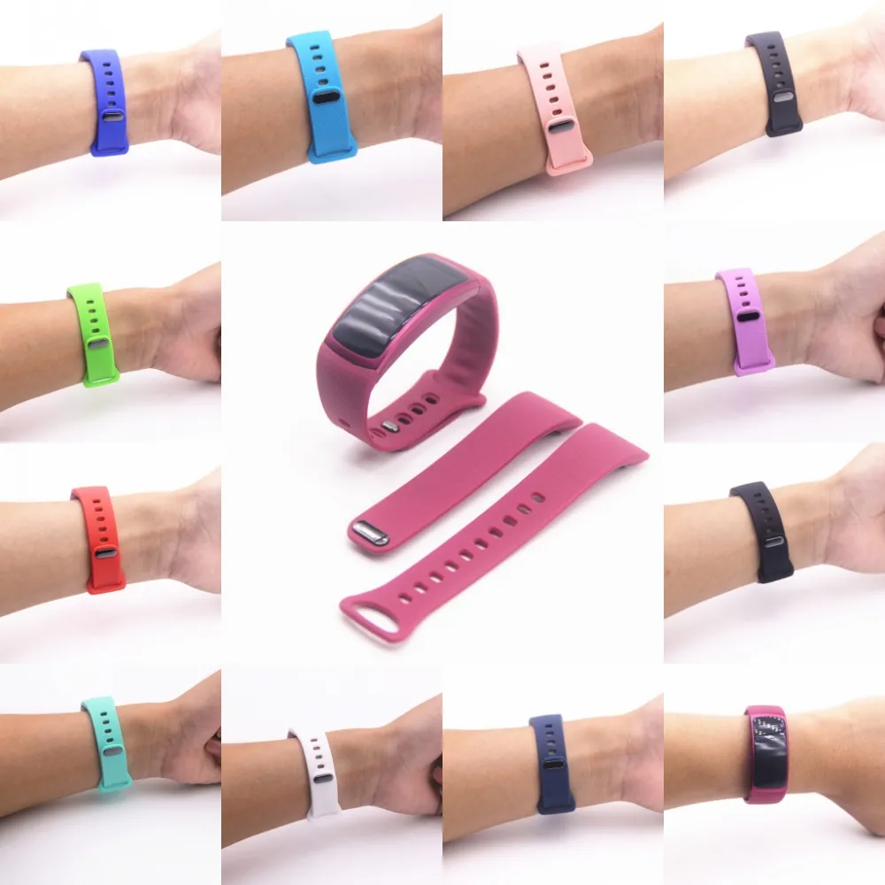Compra Deportes De La Correa De Silicona Para Samsung Galaxy Pro Gear FIT2  Banda Reemplazar Las Correas De Muñeca De La Pulsera Para Samsung Gear  Ajuste 2 SM R360 Barato | Entrega