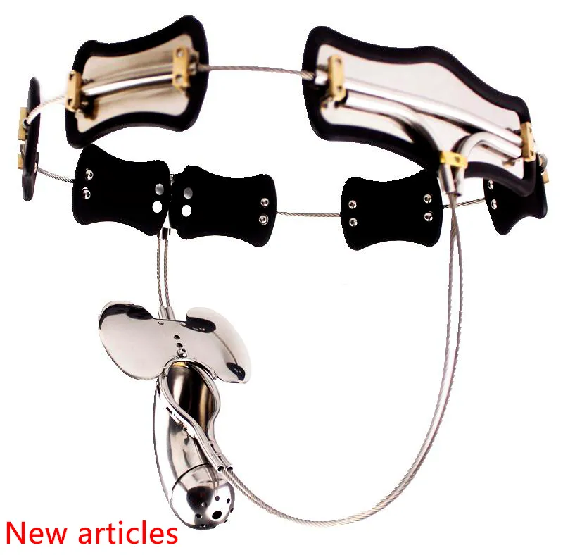 Dispositivi di castità maschile Cintura con modello-T Blocco di castità Gabbia per cazzi Bdsm Giocattoli sessuali per uomini Pene gay Ritenuta in acciaio inossidabile Giochi per adulti