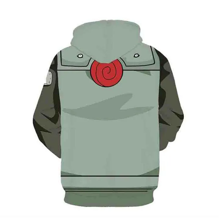 Série Naruto 3D impressão digital Camisola com chapéu Hatake Kakashi impressão Primavera e no outono Pullover camisola dos esportes dos homens jaqueta