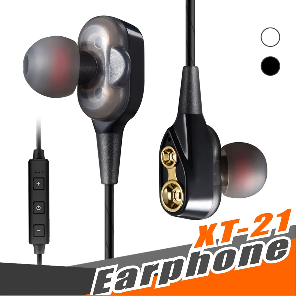 XT-21 Cuffie Bluetooth senza fili Auricolari sportivi Doppio altoparlante Driver sicuro Auricolari Cuffie HIFI Stereo BT4.2 DJ Music con confezione al dettaglio