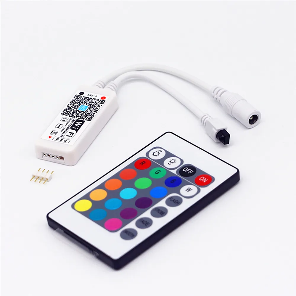 WiFi Mini RGB RGBW LED de contrôle DC12V avec 24 touches IR 21 touches RF télécommande pour bande LED RGB téléphone intelligent APP Control1697692