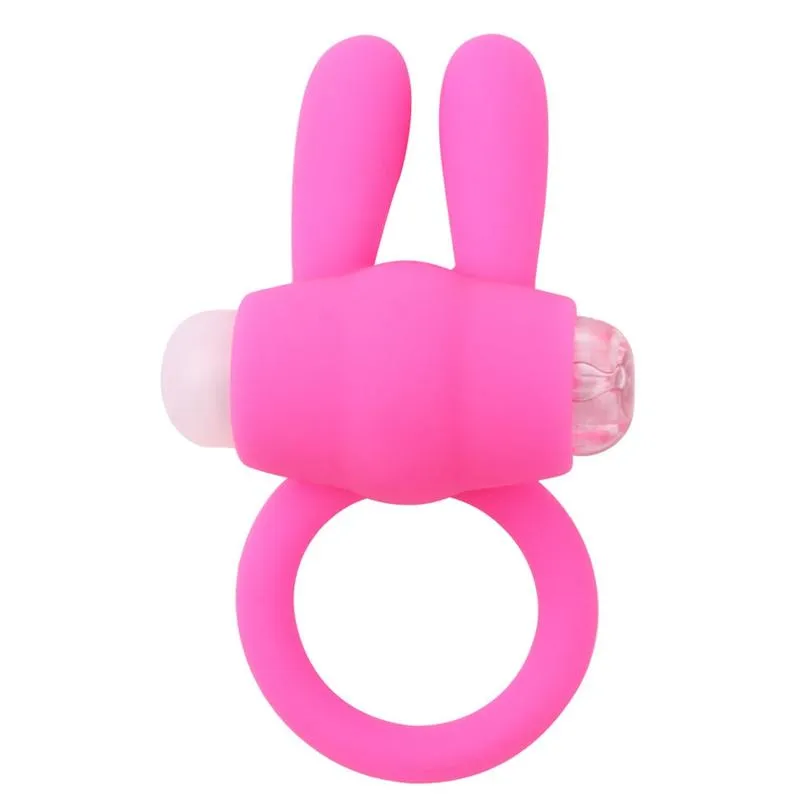 Produits de sexe Anneaux de pénis Vibromasseur Sex Toys Animal Rabbit Power Cock Ring Silicone Vibrant Cock Ring Rose Bleu