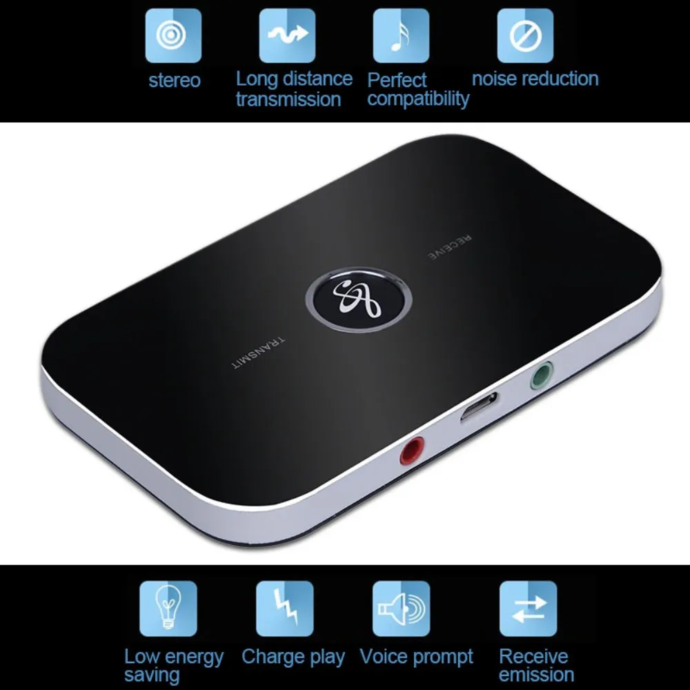 SOVO HIFI Kablosuz Ses Bluetooth Alıcısı ve Verici Ile Taşınabilir Adaptörü 3.5 MM Ses Girişi ve Çıkışı Için TV MP3 PC Hoparlör
