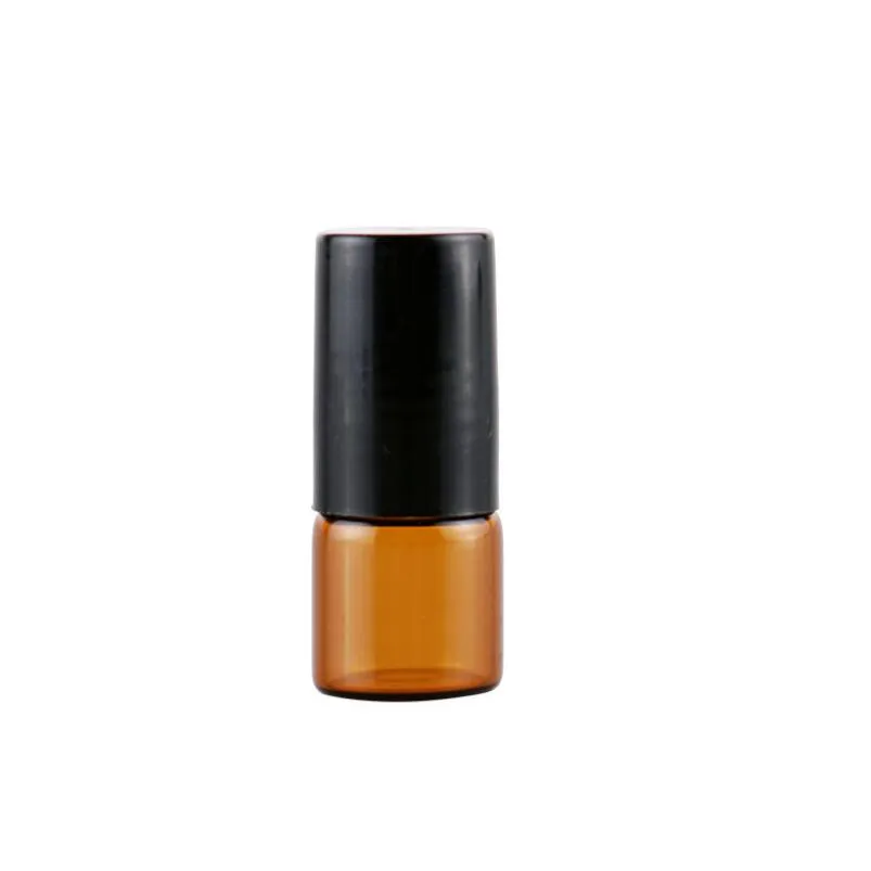 Vuoto Mini 2ml Rotolo di ambra su bottiglie di vetro Bottiglia di profumo liquido olio essenziale con sfera in metallo LX2394