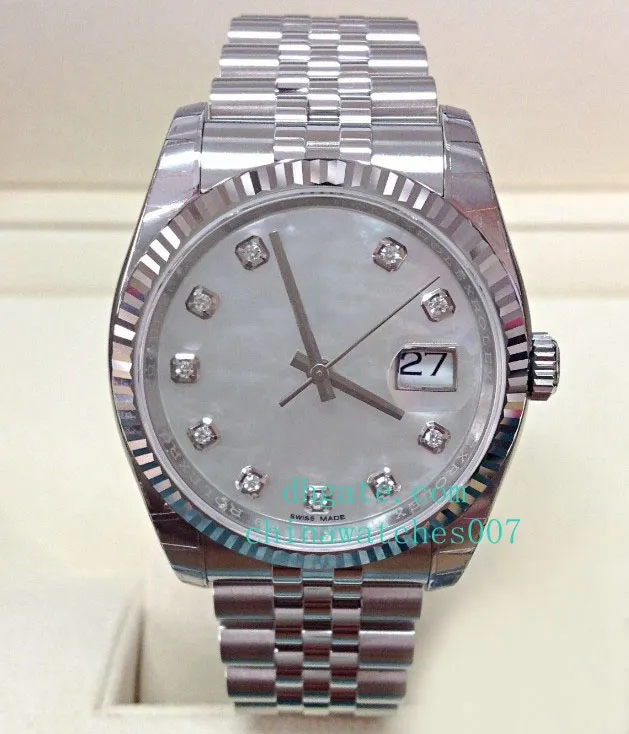 Reloj de alta calidad 2021 116234 36mm con esfera de diamante de lujo de acero inoxidable automático para hombres y mujeres