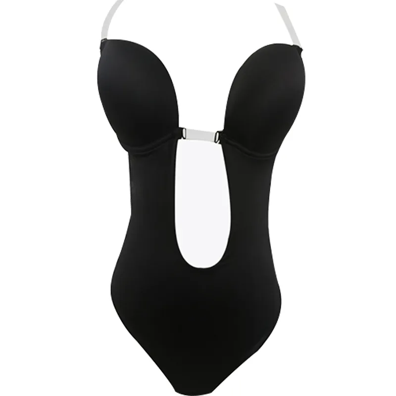 2018 Invisible Push Up Plunge Backless Bra Bodysuit For Women Sexy