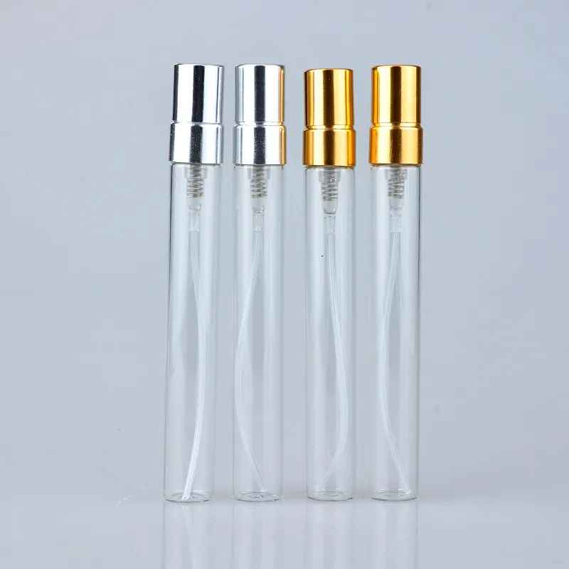 2ML 3ML 5ml 10ML Spray di vetro Bottiglia di profumo di vetro trasparente Bottiglie da viaggio Contenitore vuoto portatile campioni Contenitori cosmetici con spruzzatore in alluminio