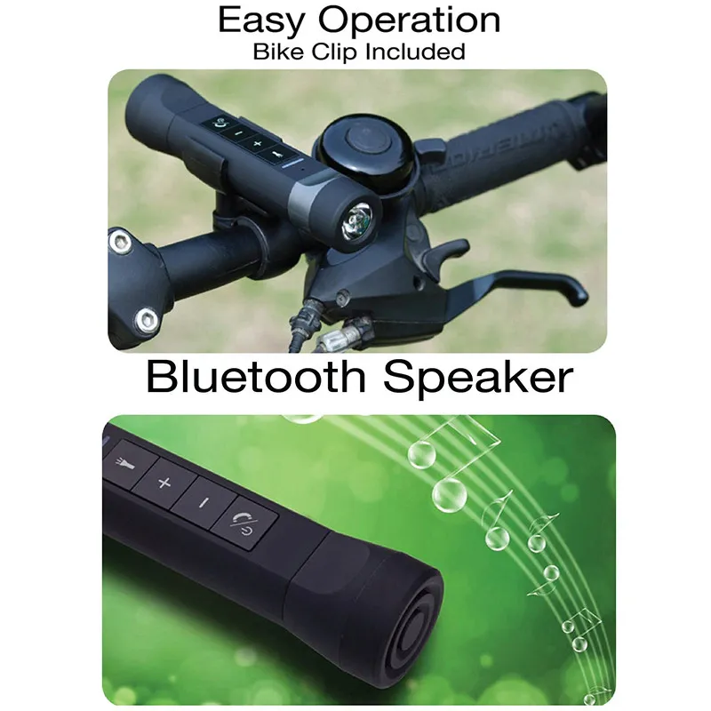 Mini altoparlante wireless 4 in 1 Bluetooth 2200mAh Power bank Sport all'aria aperta bicicletta Radio FM Lampada a LED bici