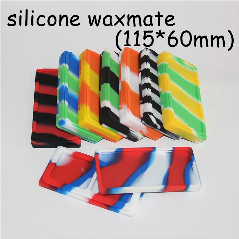 Flat Small Waxmate Containers Silicone Rubber Containers Silicon Storage Square Wax Jars Dabber Oil Holder Waxmate Rubber Wax Container