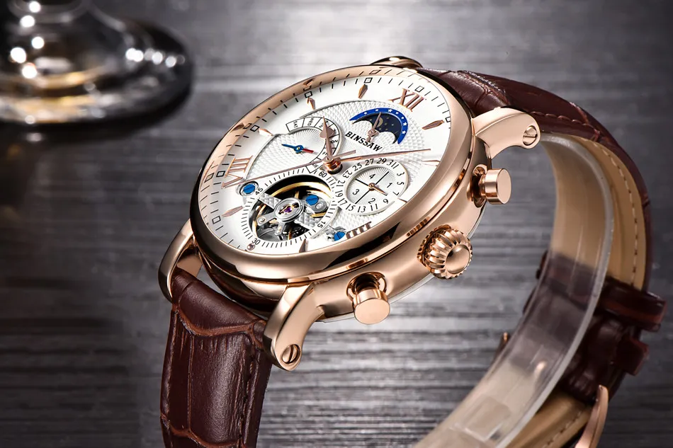 X BINSSAW 2018 Men Automatic Mechanical Tourbillon Watch Fashion