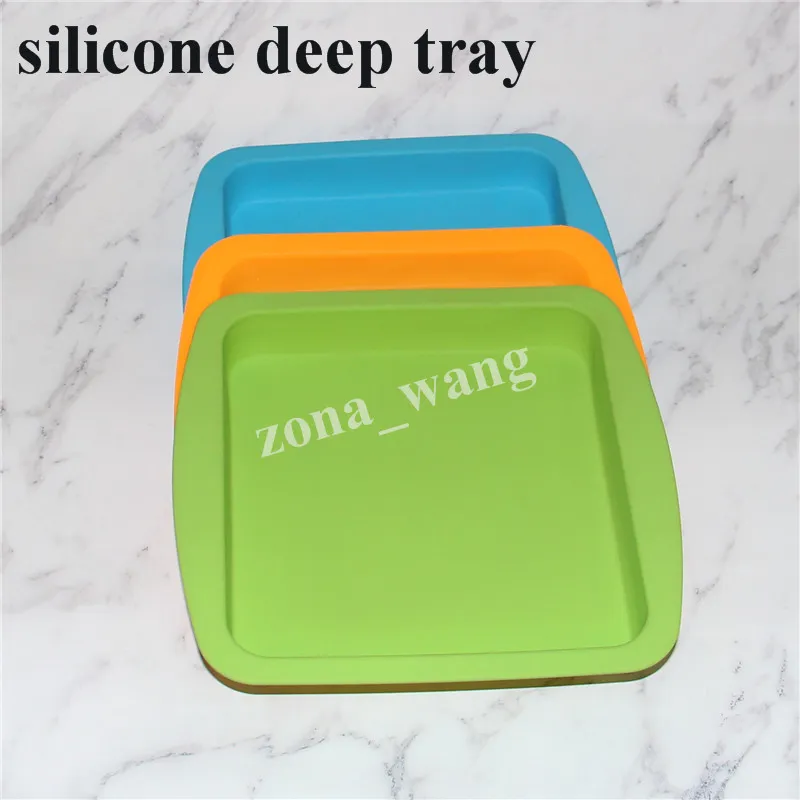 8*8inch Deep Dish square Pan boxes 8.5" friendly Non Stick Silicone Containers Concentrate Oil BHO silicon trays water pipe