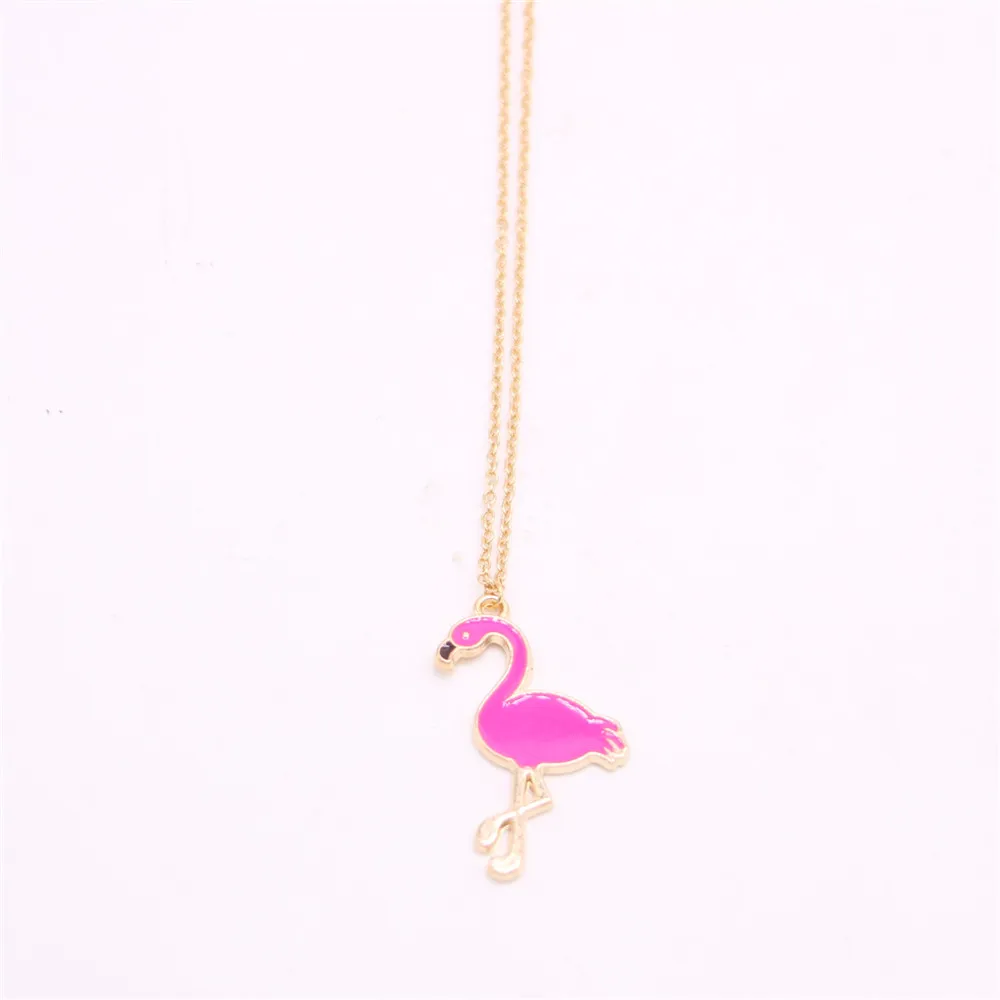 Fashion flamingo pendant birds necklace Drip element necklaces for women retail and whole mix9171076