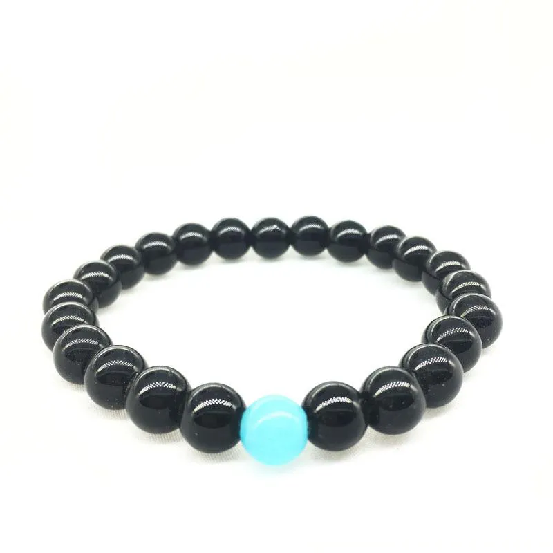 Set di yoga opaco fatto a mano in pietra blu all'ingrosso Bracciale con perline di Buddha Braccialetti di roccia vulcanica in pietra naturale gioielli da uomo e donna