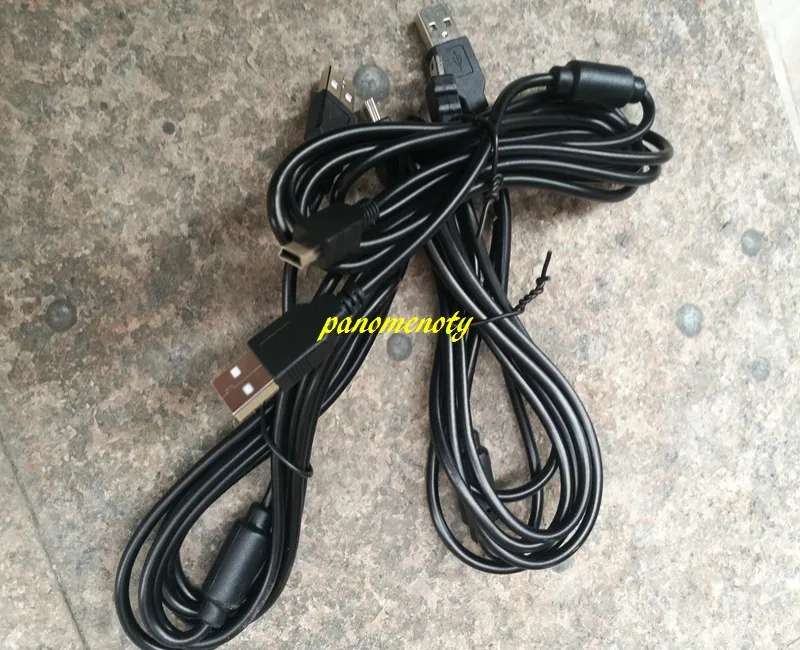 100 pz/lotto trasporto Veloce 1.8 m Mini cavo USB cavo di ricarica a 5 pin Con anello magnetico PS3 Gamepad