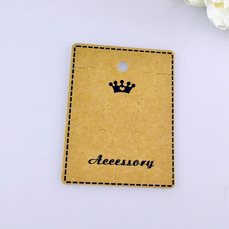 55778cm Kraft Paper Stud Earrings Necklace Tag Jewelry Display Card Ear Stud Hooks Cardboard Tags lot9980790